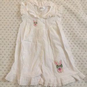 White Easter Dress with eyelet ruffles.
